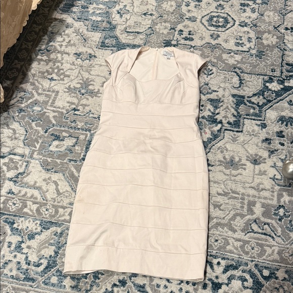 Dressbarn Cream Cap Sleeve Midi Dress - Picture 1 of 2